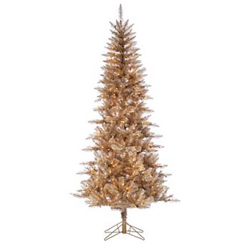 Gerson Luxurious 7.5-ft. Gold Tuscany Tinsel Tree with Instant Connect Technology