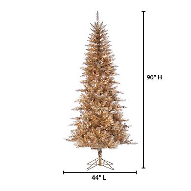Gerson Luxurious 7.5-ft. Gold Tuscany Tinsel Tree with Instant Connect Technology