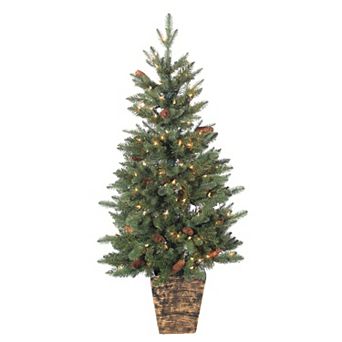 Gerson Charming 4-ft. Potted Natural Cut Georgia Pine Tree in Fiberglass Pot