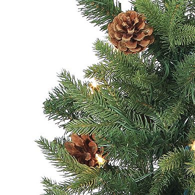 Gerson Charming 4-ft. Potted Natural Cut Georgia Pine Tree in Fiberglass Pot