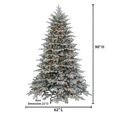 Gerson 7.5-ft. Pre-Lit LED Hinged Natural Cut Flocked Spruce Tree