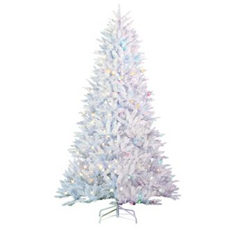 Gerson Spectacular 7.5 ft. Pre-Lit LED Color Changing White Parkview Pine Artificial Christmas Tree