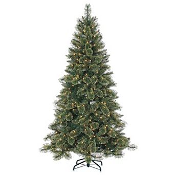 Gerson 6-ft. Pre-Lit Cashmere and PVC Mixed Tips Hinged Christmas Tree