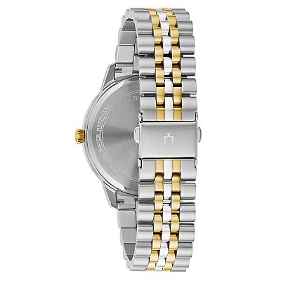 Bulova Men s Two Tone Stainless Steel Diamond Accent Dial Bracelet Watch