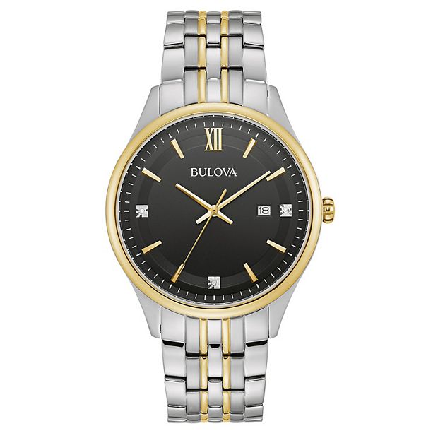 Two tone bulova watch men's sales