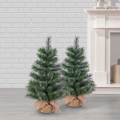 Gerson 2-Pack 30-in. Unlit Hard Needle Pine Tree Set