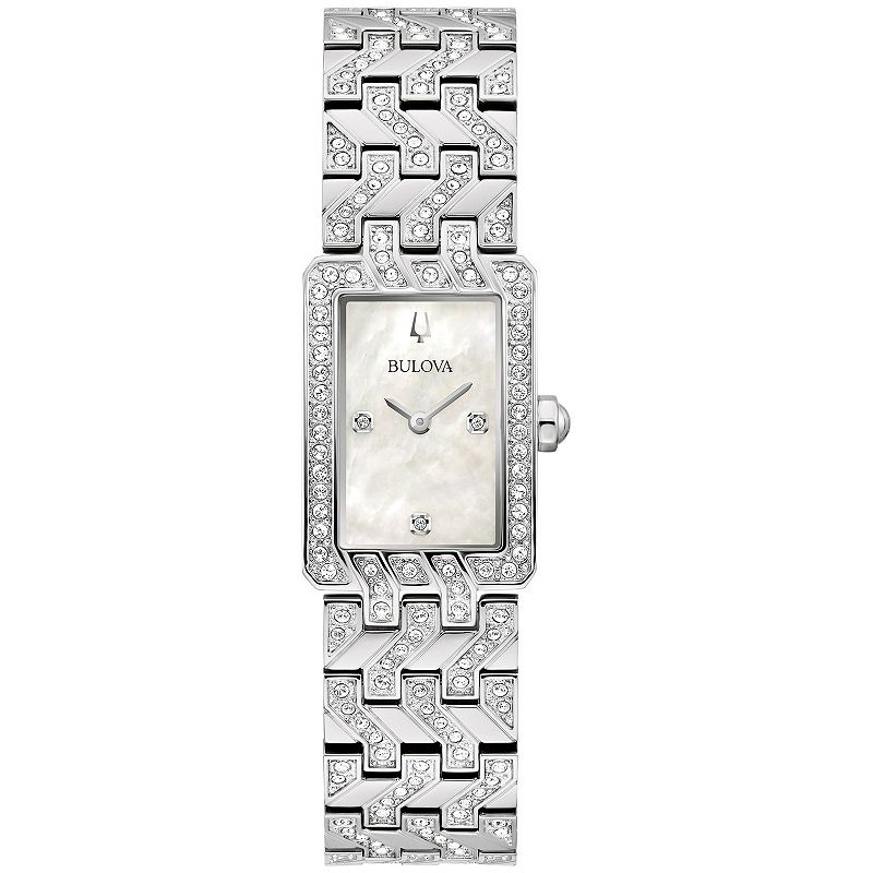 Bulova Women's Classic Stainless Steel Crystal Accent Tank Bracelet Watch - 96L304, Size: 20MM, Gold Silver