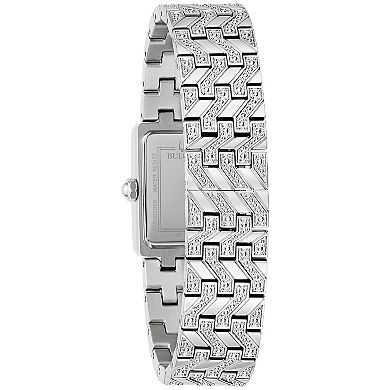 Bulova Women's Classic Stainless Steel Crystal Accent Tank Bracelet Watch
