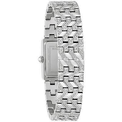 Bulova Classic 96L304 Women's 20x27mm hot MOP Dial Crystal Accent S/Steel Watch