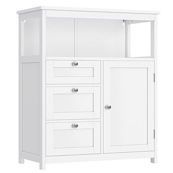 Bathroom Floor Storage Unit With 3 Drawers,adjustable Shelf