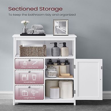 Bathroom Floor Storage Unit With 3 Drawers,adjustable Shelf