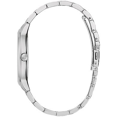 Bulova Men's Classic Stainless Steel Blue Diamond Accent Dial Bracelet Watch