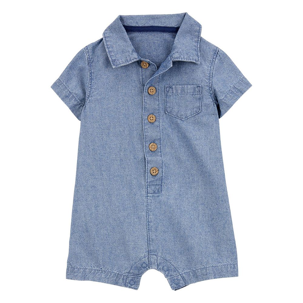 Cute Baby Boys Cotton Romper – Striped Polo Style Summer Jumpsuit main image 1