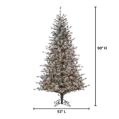 Gerson 7.5-ft. Pre-Lit Warm White LED Flocked Scotch Pine Tree