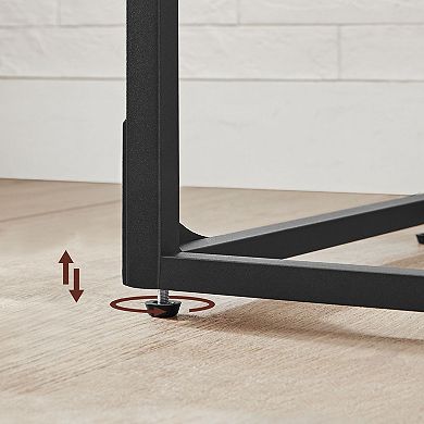 C-shaped End Table, Small Side Table For Couch, Sofa Table With Metal Frame