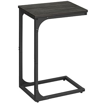 C-shaped End Table, Small Side Table For Couch, Sofa Table With Metal Frame