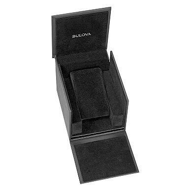 Bulova Men's Automatic Rose Gold Tone Stainless Steel Open Aperture Brown Leather Strap Watch