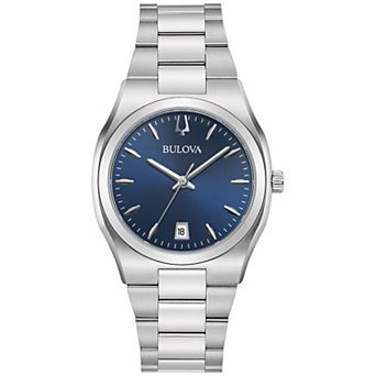 Bulova Women's Classic Surveyor Stainless Steel Blue Dial Bracelet Watch - 96M157
