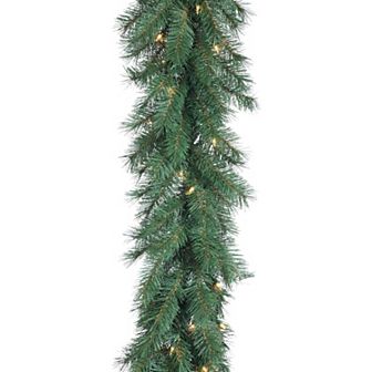 Gerson Luxurious 9-ft. Aspen Spruce Garland with Warm White LED Lights