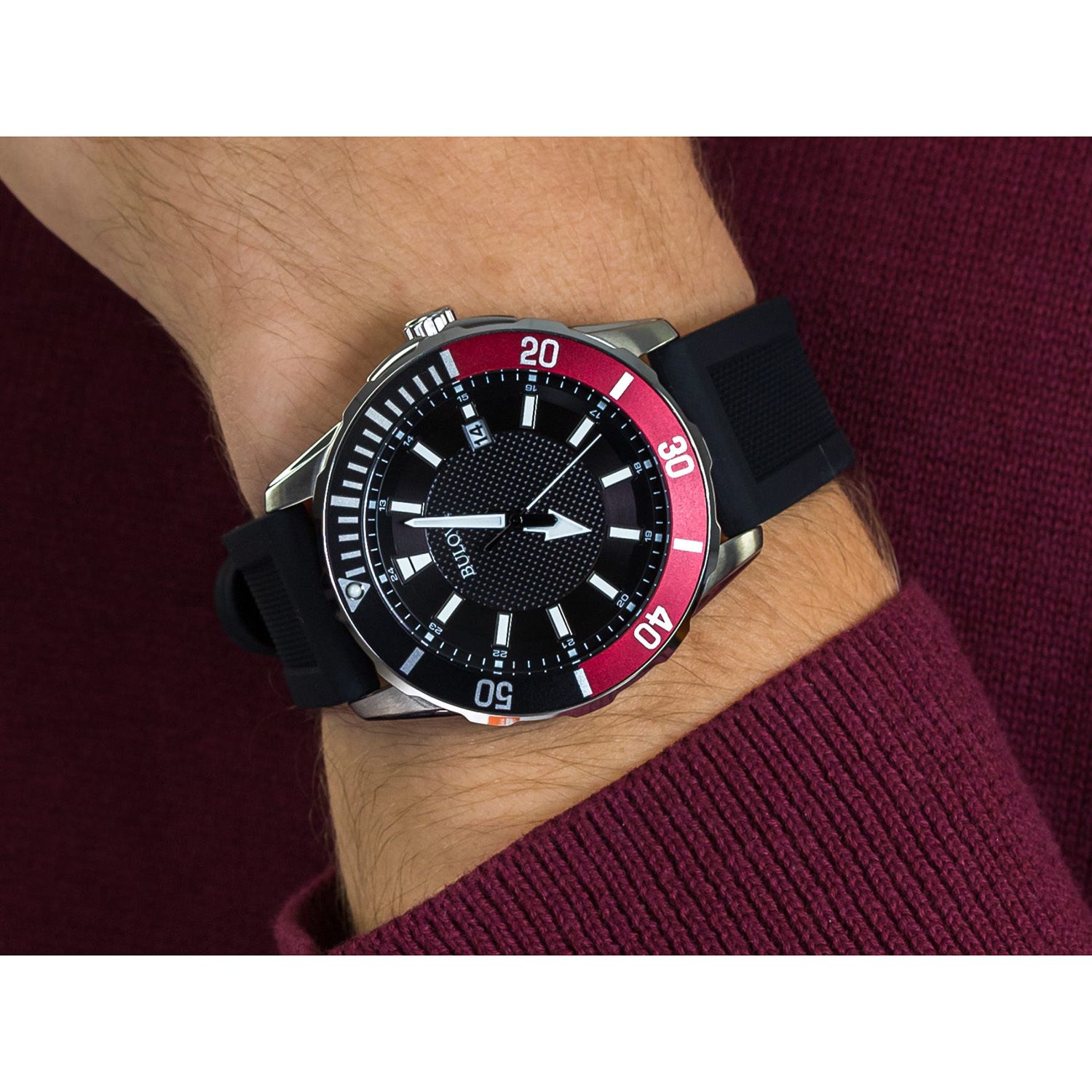 ?BULOVA red strap watch Bulova Lunar Pilot Red Dial Men main image 2