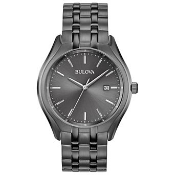Bulova Men's Gray Ion-Plated Stainless Steel Gray Dial Bracelet Watch - 98B288