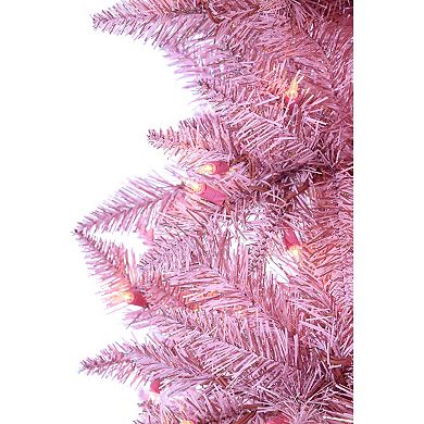 Gerson Charming 24 Inch Pink Artificial Tree with Warm White LED Lights