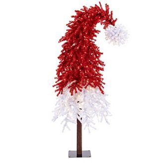 Gerson Festive 7-ft. Santa Hat Christmas Tree with Dual Color LED Lights