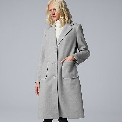 Petite Simply Vera Vera Wang Brushed Melton Coat