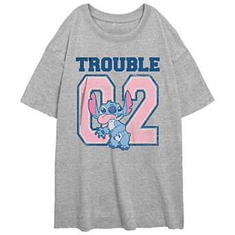 Disney's Lilo & Stitch Trouble 02 Juniors' Oversized Graphic Tee