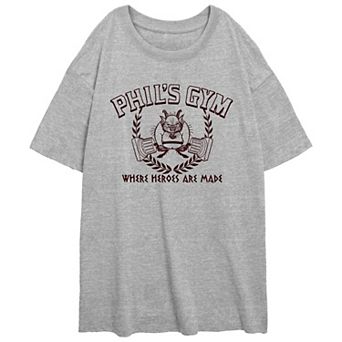 Disney's Hercules Phil's Gym Where Heroes Are Made Juniors' Oversized Graphic Tee