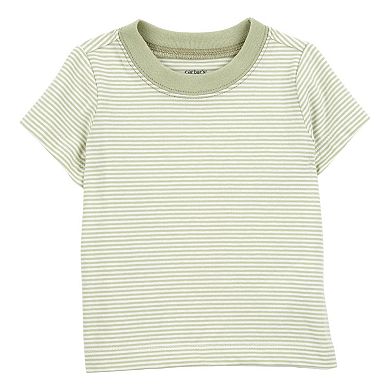Baby Boy Carter's 2-Piece Striped Tee & Turtle Shortall Set