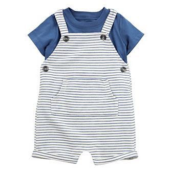 Baby Boy Carter's 2 pc Tee & Striped Shortalls Set