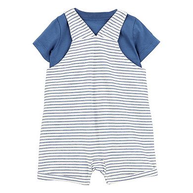 Baby Boy Carter's 2 pc Tee & Striped Shortalls Set