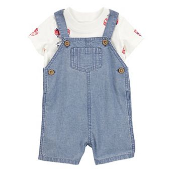 Baby Boy Carter's 2 pc Fire Truck Tee & Shortalls Set