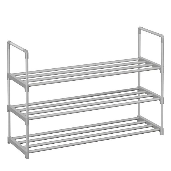 Shoe Rack, 3 Tier Shoe Organizer, Metal Shoe Storage Shelf For 15 Pairs