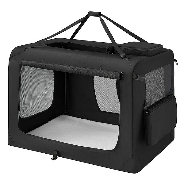 Collapsible Pet Carrier, Oxford Fabric, Mesh, Metal Frame, With Handle