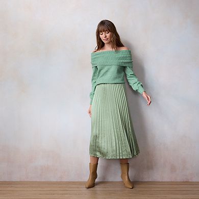 Women's LC Lauren Conrad Pleated Pull-On Midi Skirt
