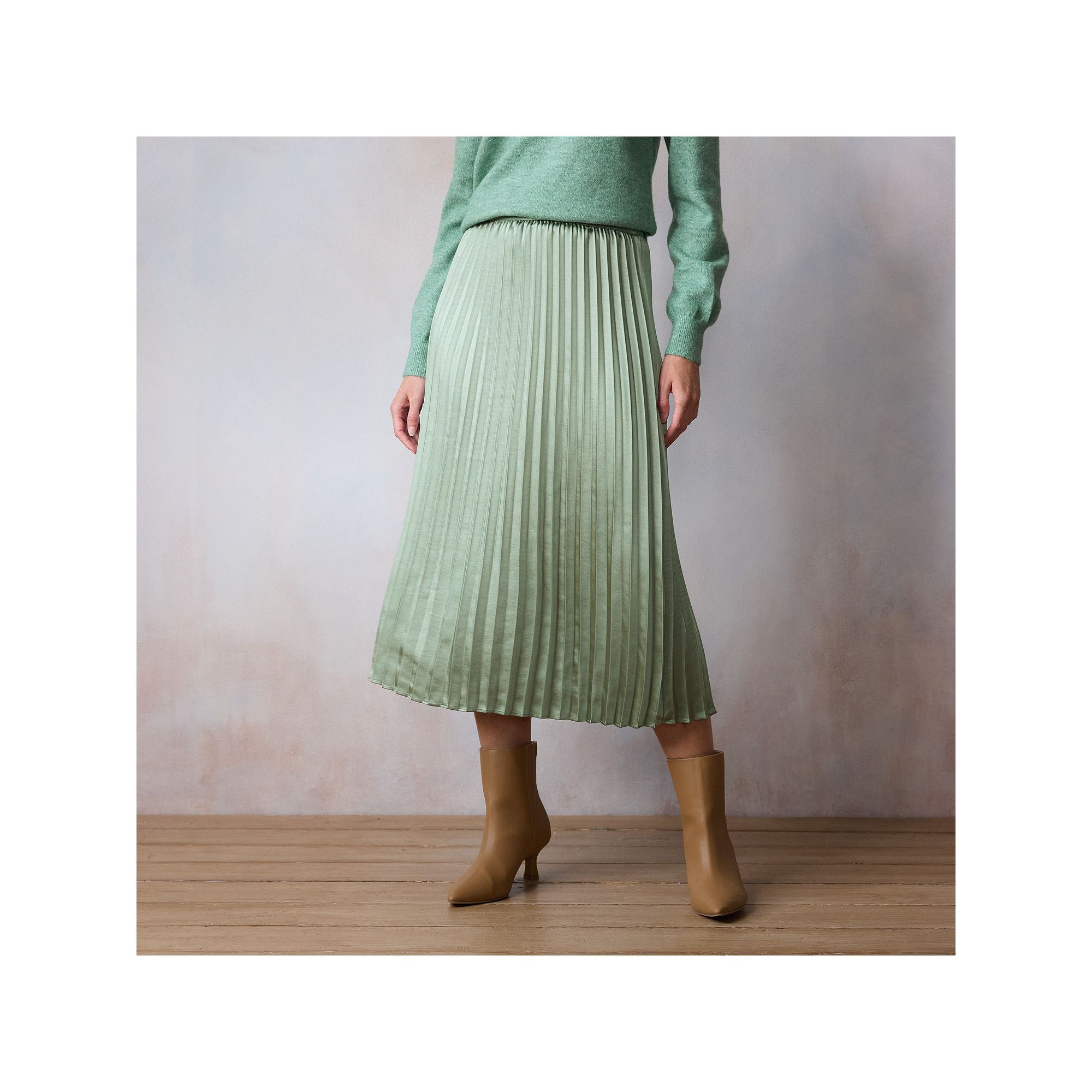 Womens LC Lauren Conrad Pleated Pull-On Midi Skirt, Size: XS, Valor Green