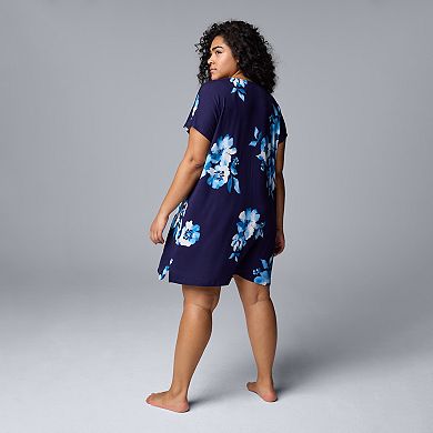 Plus Size Simply Vera Vera Wang Short Sleeve Sleepshirt
