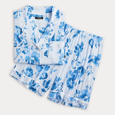 Women's Simply Vera Vera Wang 2-pc. Short Sleeve Notch Pajama Top & Bermuda Pajama Bottoms Set