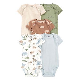 Baby Boy Carter's 5-Pack Short Sleeve Animals Bodysuits