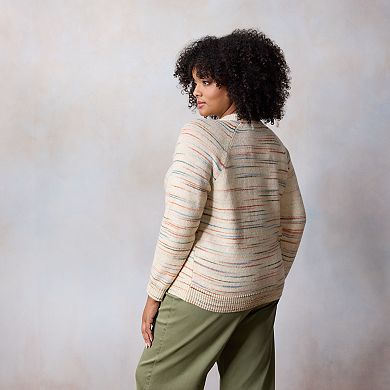 Plus Size LC Lauren Conrad Button Detail Knitted Sweater