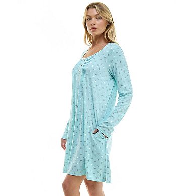 Petite Croft & Barrow® Cozy Luxe Long Sleeve Pajama Gown