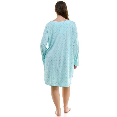 Plus Size Croft & Barrow® Cozy Luxe Long Sleeve Pajama Gown