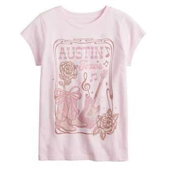 Girls 7-16 Austin Texas Music Vibes Graphic Tee