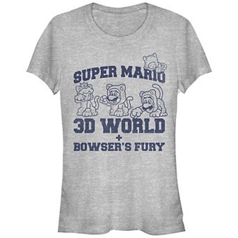 Juniors' Nintendo Super Mario 3D World Cat Costumes Fitted Graphic Tee