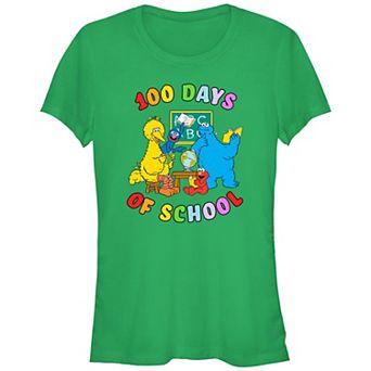 Juniors' PBS Kids Sesame Street 100 Days Of School Fitted Graphic Tee