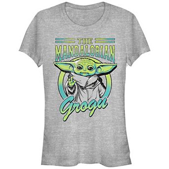Juniors' Star Wars The Mandalorian Grogu Fitted Graphic Tee