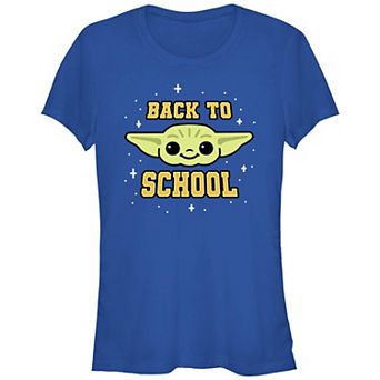 Juniors' Star Wars The Mandalorian Grogu Back To School Fitted Graphic Tee