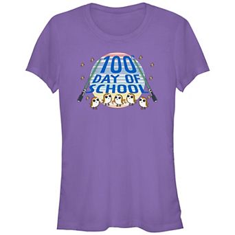 Juniors' Star Wars 100 Day Of School Fitted Graphic Tee